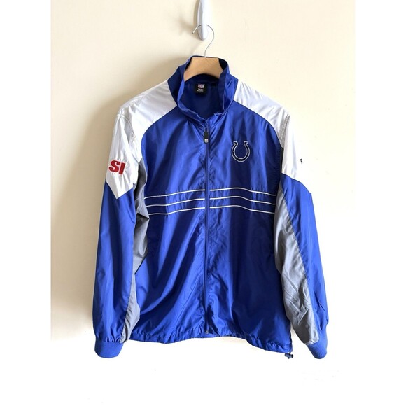 Indianapolis Colts SI Windbreaker Jacket Coat Reebok Mens L‎ NFL Vintage - Picture 1 of 4